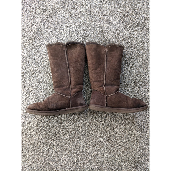UGG Bailey Button Triplet Tall Boots Womens Size 6 Dark Brown SN 1873 - Picture 4 of 7